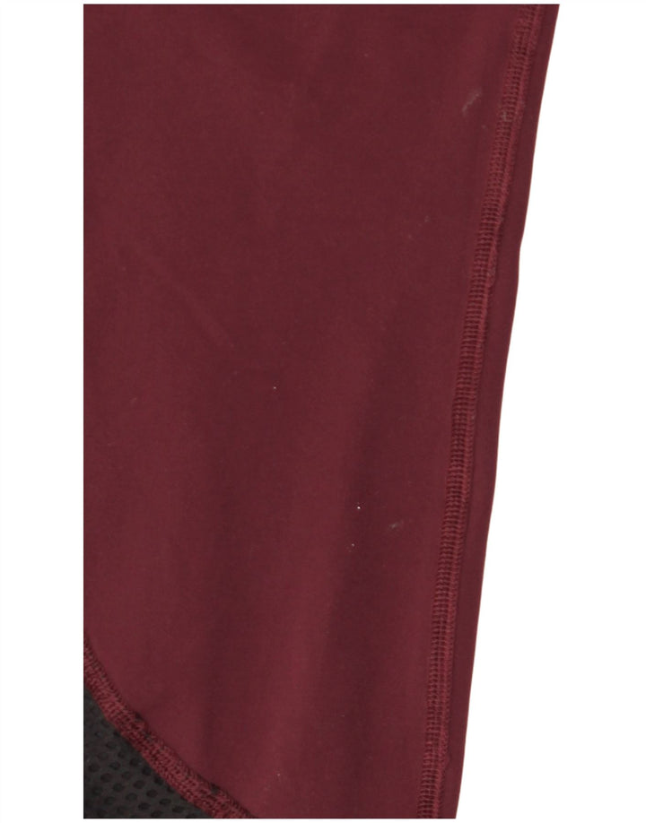 Lululemon Womens Crop Leggings US 12 Large Burgundy Colourblock