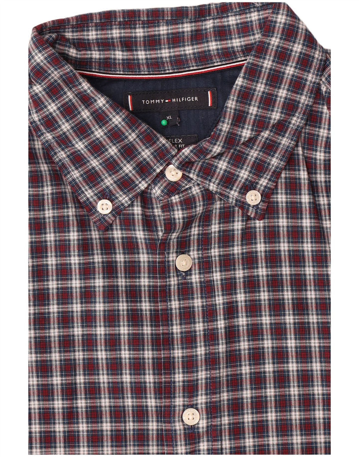 Tommy Hilfiger Herre Regular Fit skjorte XL marineblå ternet bomuld