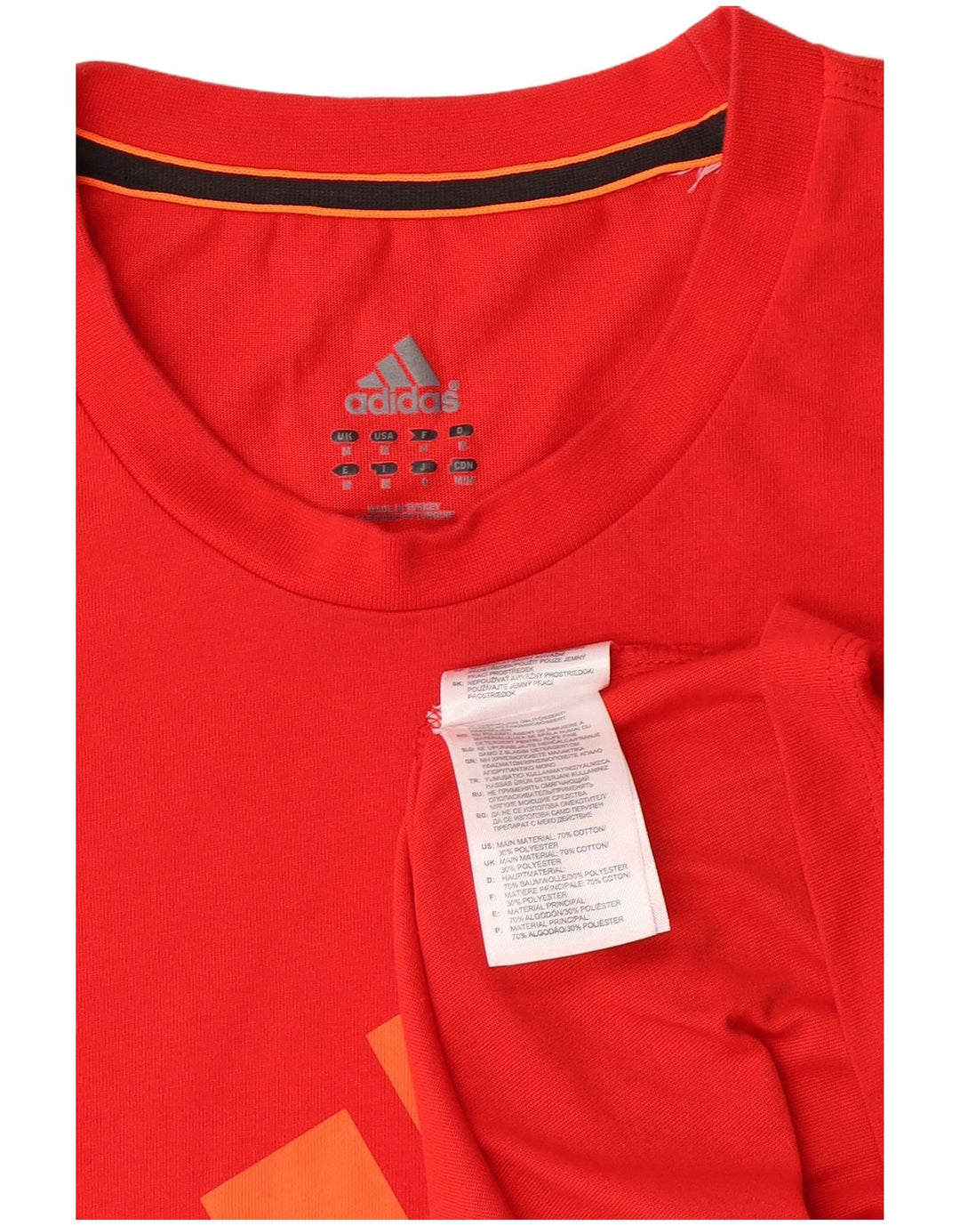 Adidas Herre T-Shirt Top Medium Rød Bomuld