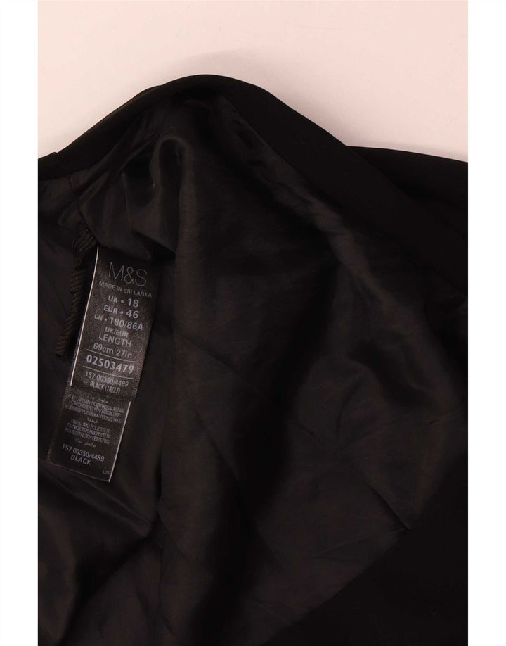 Marks & Spencer A-line nederdel til kvinder UK 18 XL W38 sort polyester