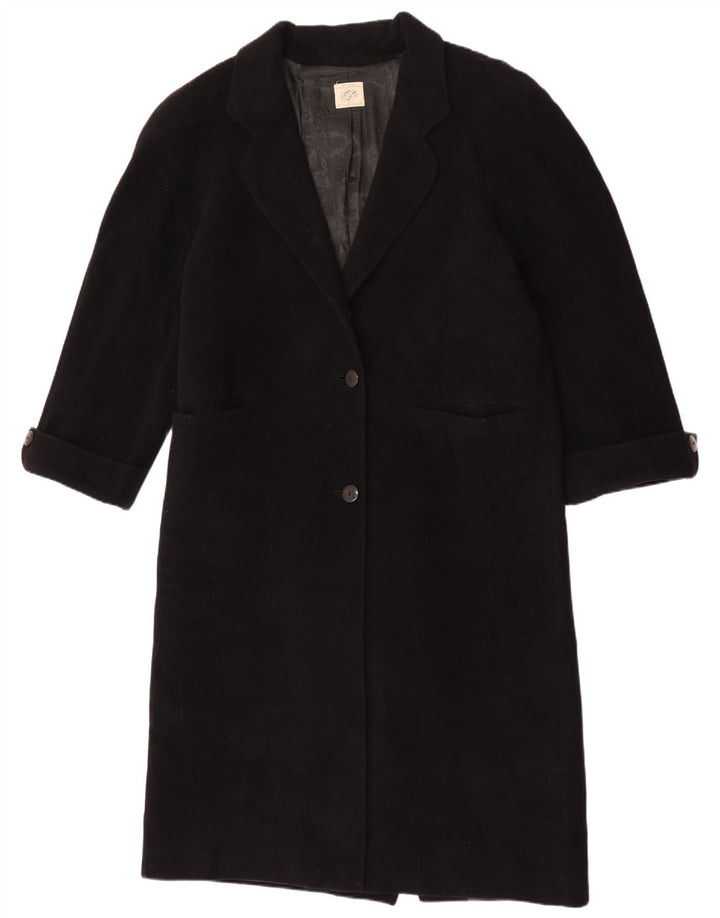 Benetton Dame Oversized Overfrakke IT 40 Lille Sort Uld