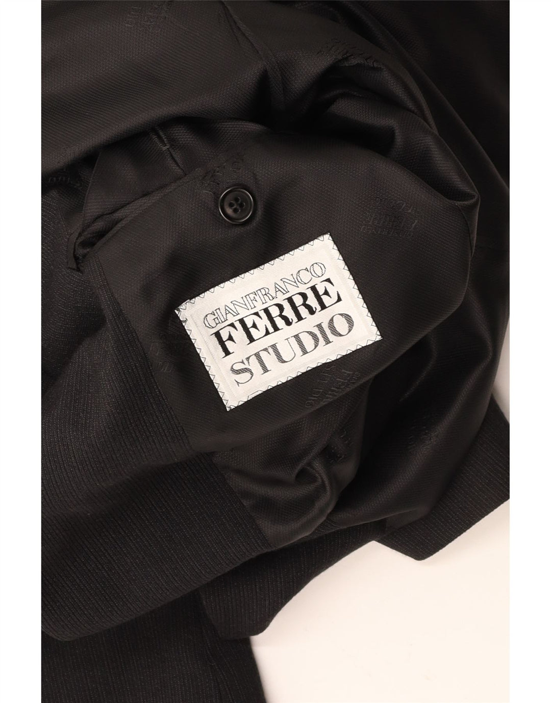 GIANFRANCO FERRE Herre 3-knaps blazerjakke UK 38 Mellem sort nålestribe