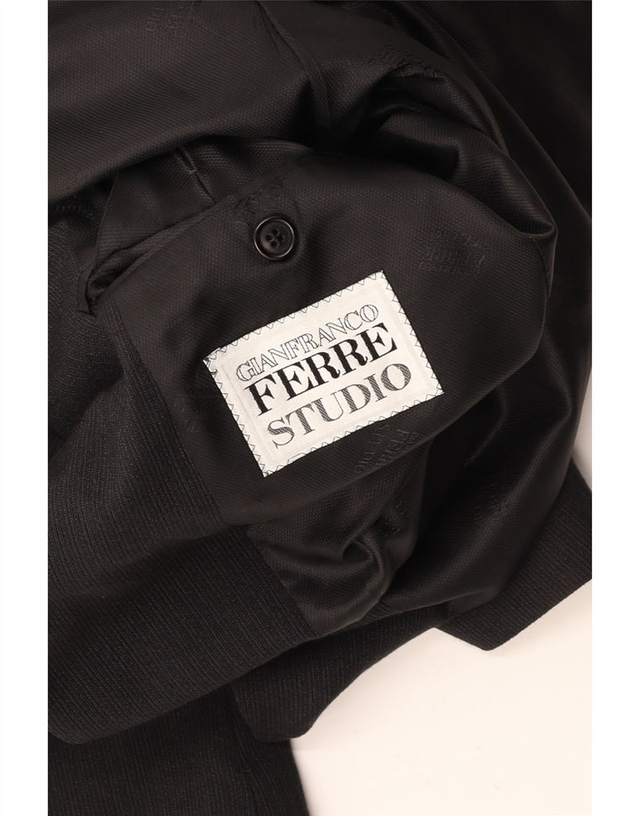 GIANFRANCO FERRE Herre 3-knaps blazerjakke UK 38 Mellem sort nålestribe