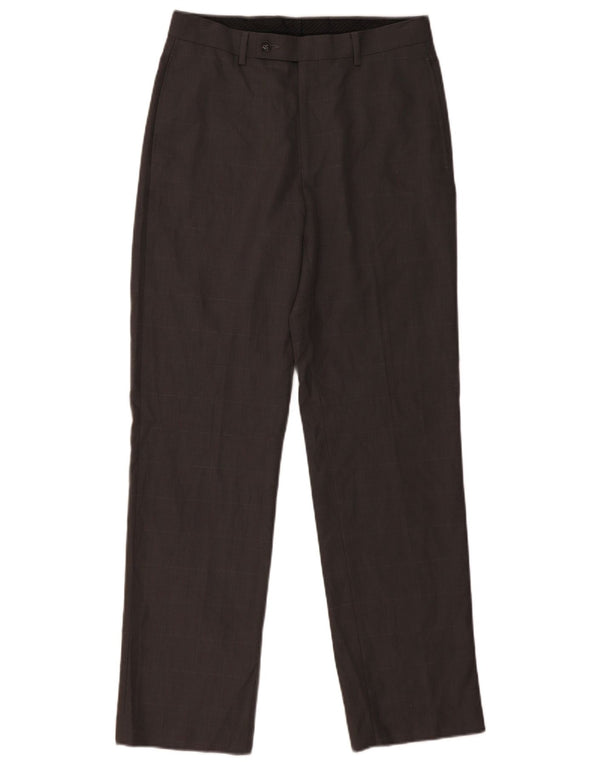 CALVIN KLEIN Lige jakkesæt til mænd W30 L32 Grå ternet polyester