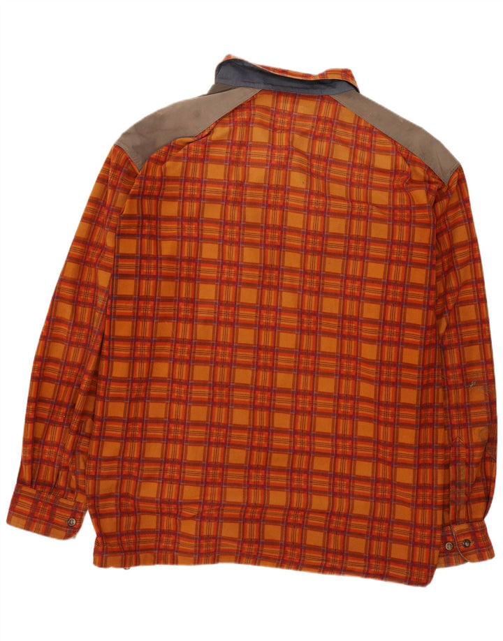 BAILO Herre Loose Fit Flanellskjorte Stor orange ternet