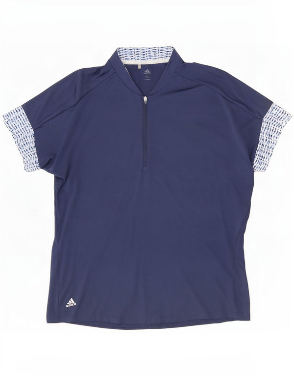 Adidas T-shirt med lynlås til mænd XL Marineblå Flecked