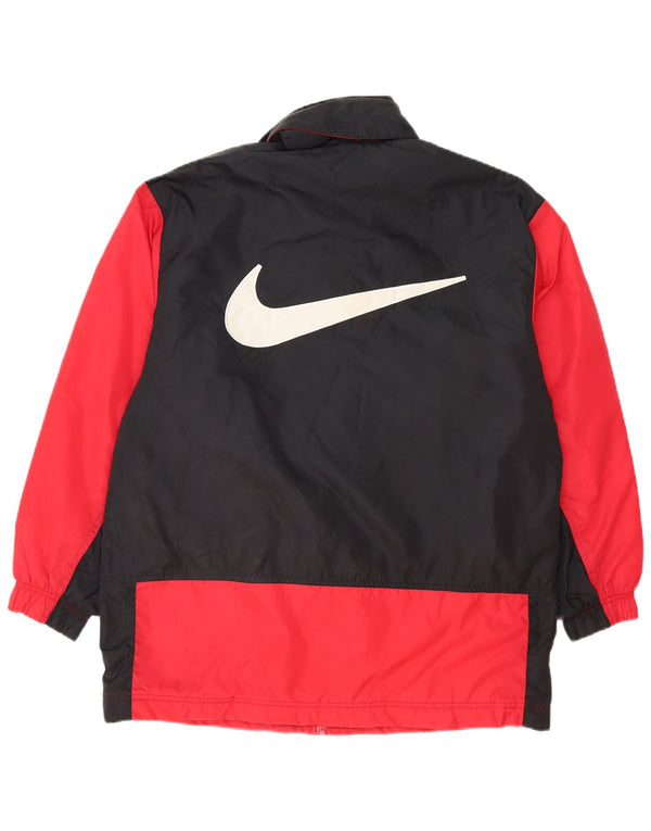 Nike Herre Hætte Loose Fit Windbreaker Jacket UK 36 Small Red Colourblock