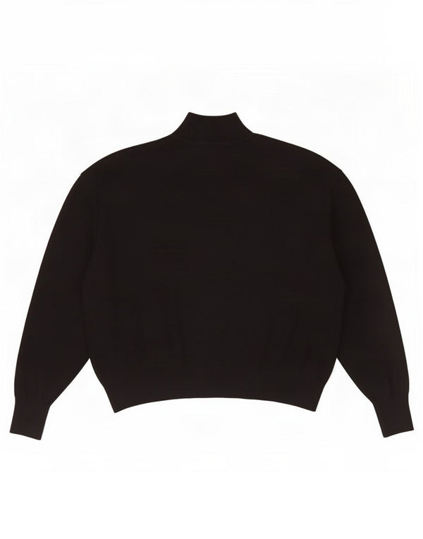 Zara Womens Crop Oversized Turtle Neck Jumper Sweater UK 10 Small Black