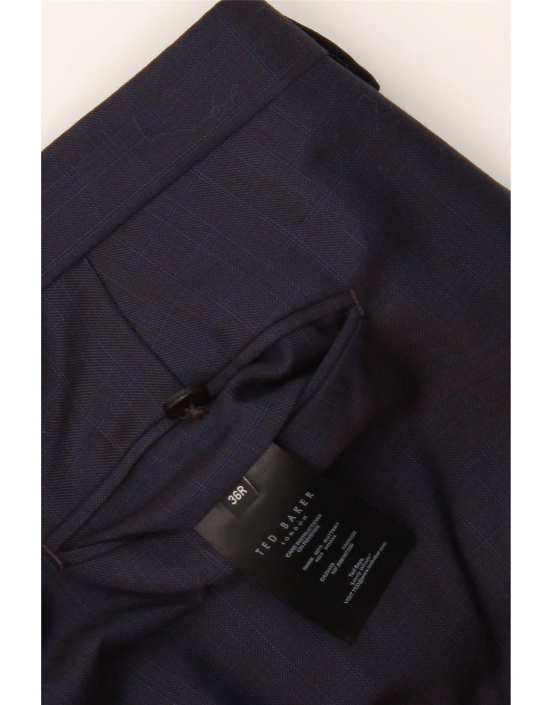 Ted Baker Herre Slim Suit Bukser W36 L31 Marineblå Uld