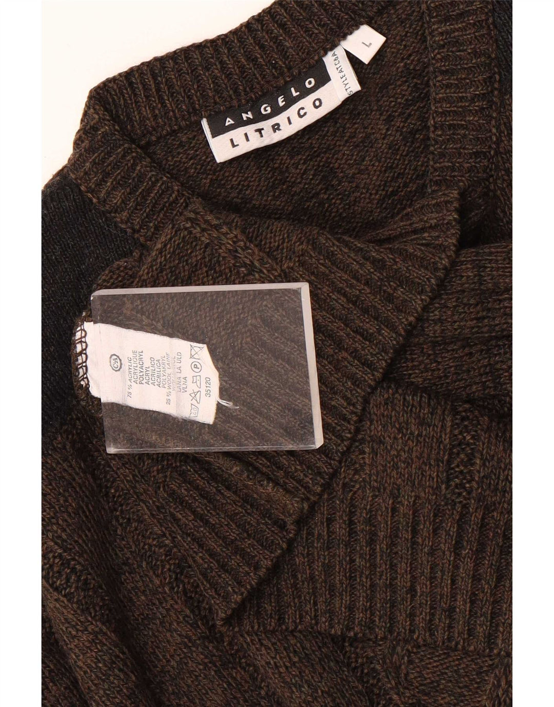 Angelo Litrico Herre V-hals sweater Stor brun akryl