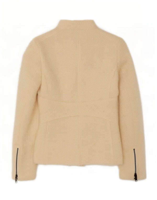 Zara Dame Blazer Jakke EU 40 Medium Off White Uld