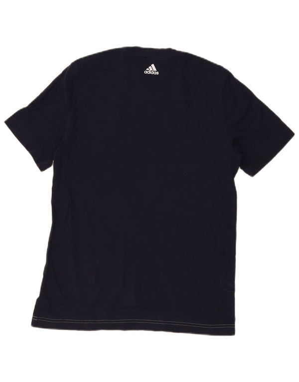 Adidas drenge grafisk t-shirt top 13-14 år marineblå colourblock bomuld