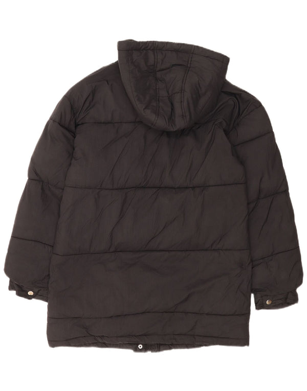 Topshop Dame Hætte Oversized Polstret Frakke UK 6 XS Sort Nylon