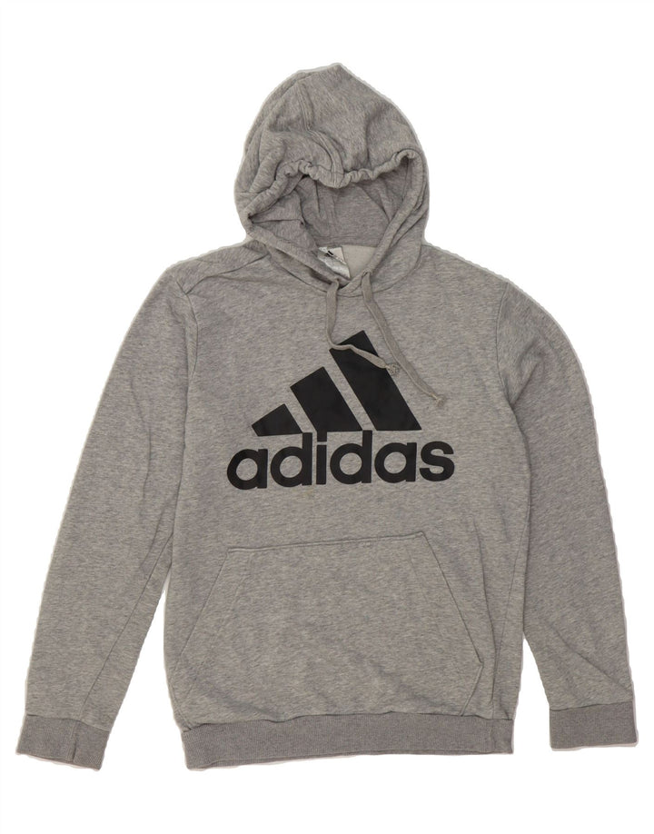 ADIDAS Mens Graphic Hoodie Jumper Small Grey Cotton Vintage Adidas and Second-Hand Adidas from Messina Hembry 