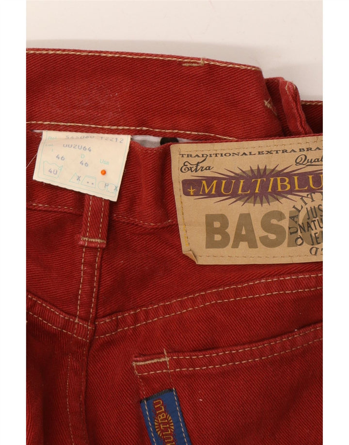 MULTIBLU Mens Straight Jeans IT 46 Small W28 L32 Maroon Cotton Vintage Multiblu and Second-Hand Multiblu from Messina Hembry 