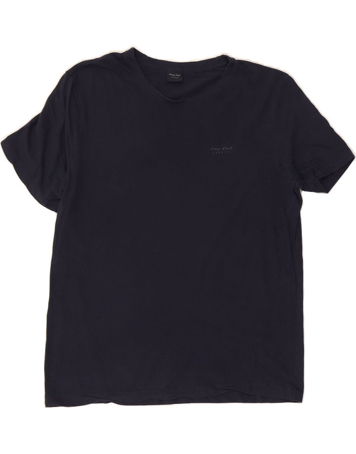 VINTAGE Mens T-Shirt Top XL Navy Blue Cotton Vintage Vintage and Second-Hand Vintage from Messina Hembry 