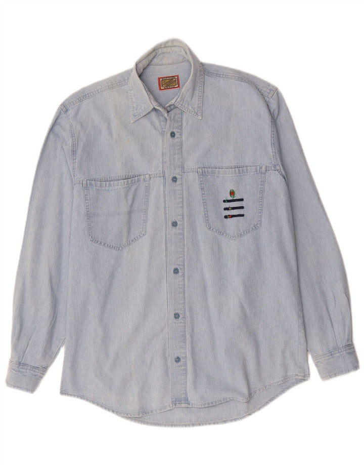 Quarry Herre Denim Shirt Medium Blue Bomuld
