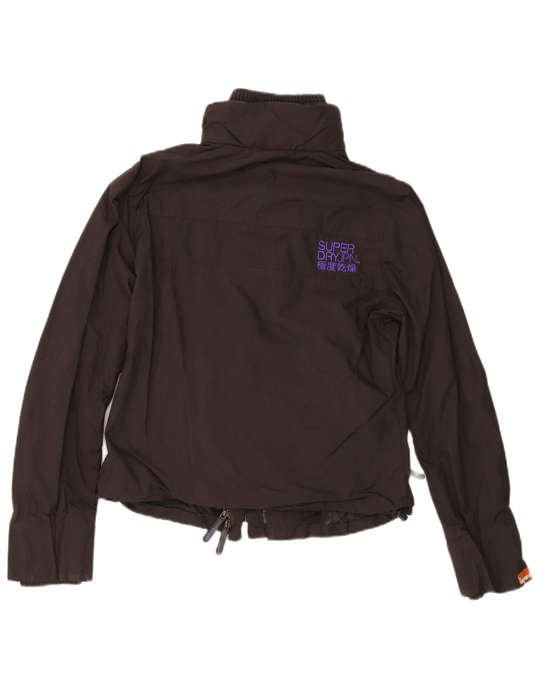 SUPERDRY vindjakke til kvinder UK 14 Stor sort nylon