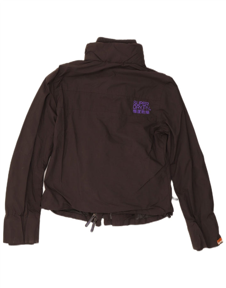 SUPERDRY vindjakke til kvinder UK 14 Stor sort nylon