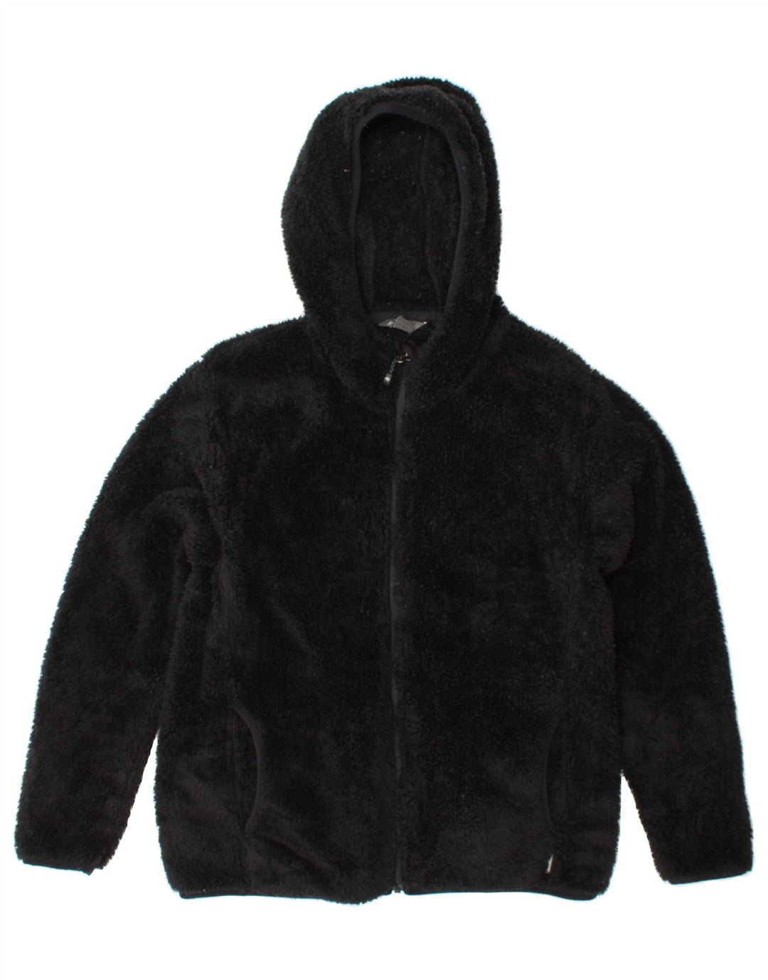 EDDIE BAUER Womens Hooded Fleece Jacket UK 14 Medium Black Polyester Vintage Eddie Bauer and Second-Hand Eddie Bauer from Messina Hembry 