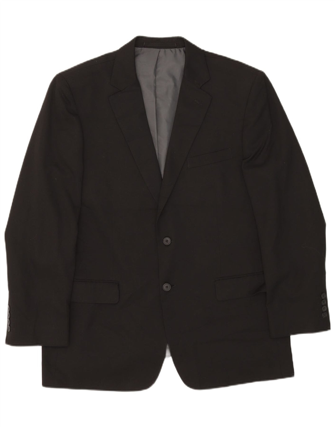Marks & Spencer Herre 2-knaps blazerjakke UK 42 Stor sort polyester