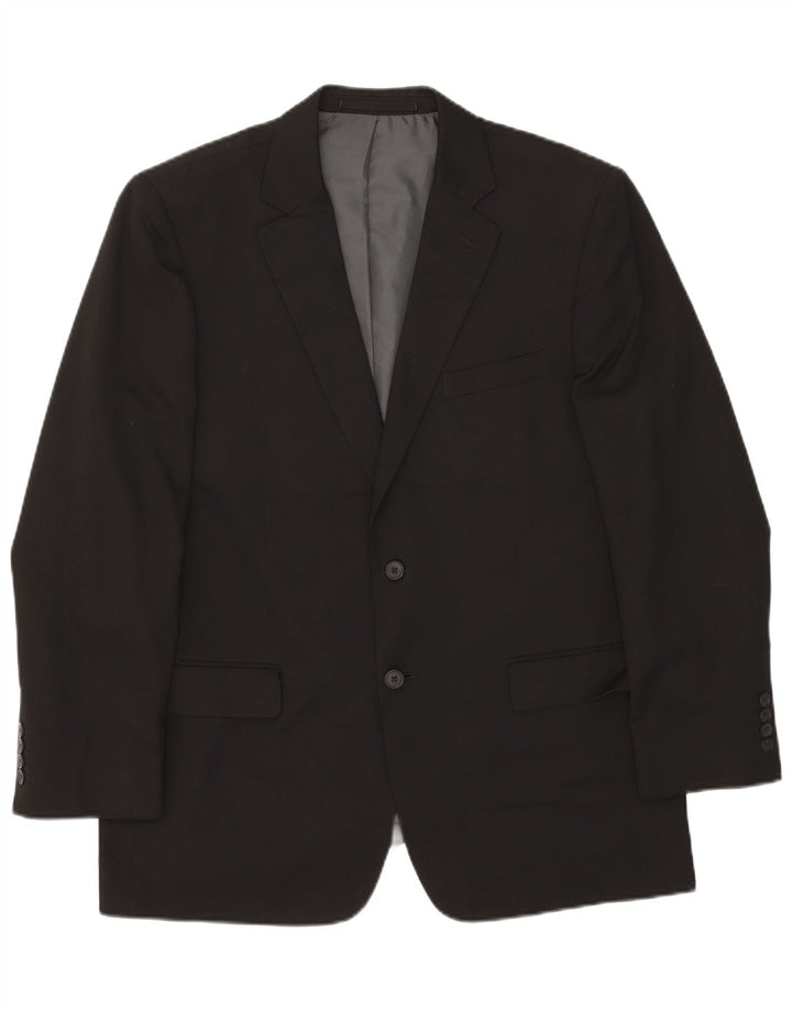 Marks & Spencer Herre 2-knaps blazerjakke UK 42 Stor sort polyester