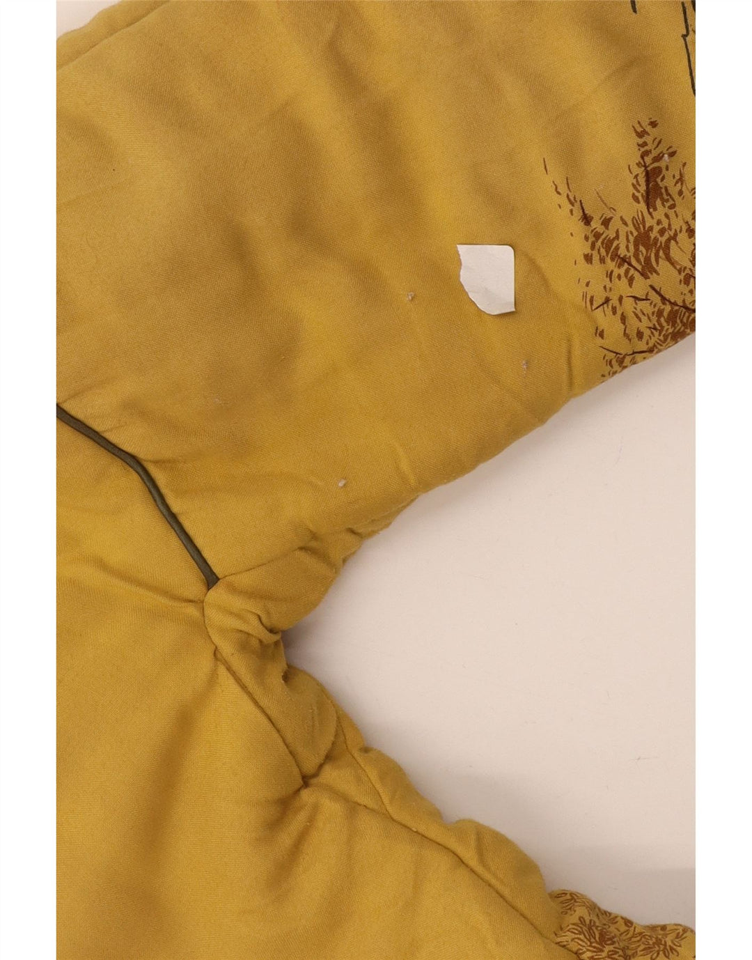 Vintage polstret jakke til kvinder UK 16 Large Yellow Animal Print Polyester
