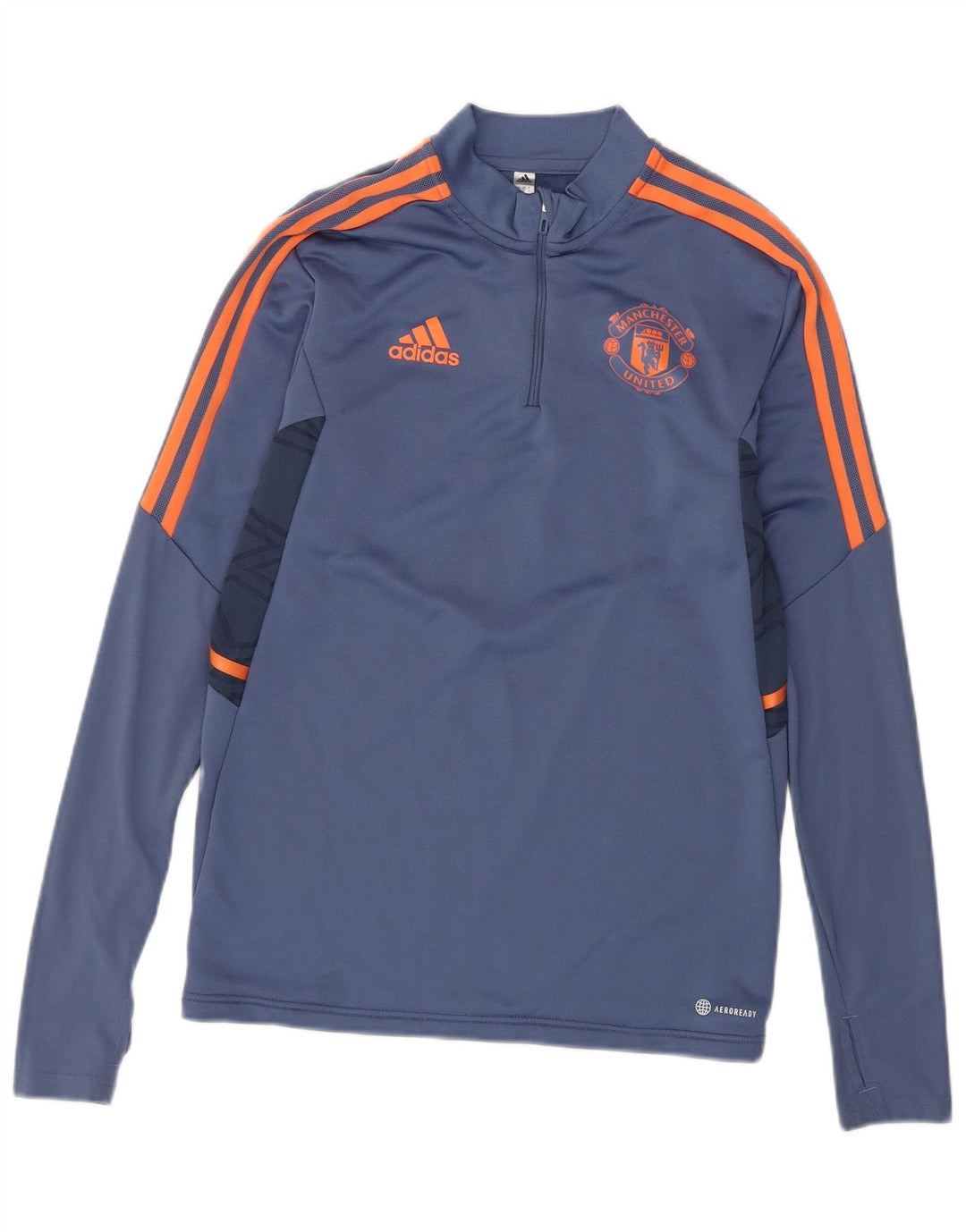 Adidas Herre Manchester United Pullover Træningsdragt Top Lille Blå Colourblock