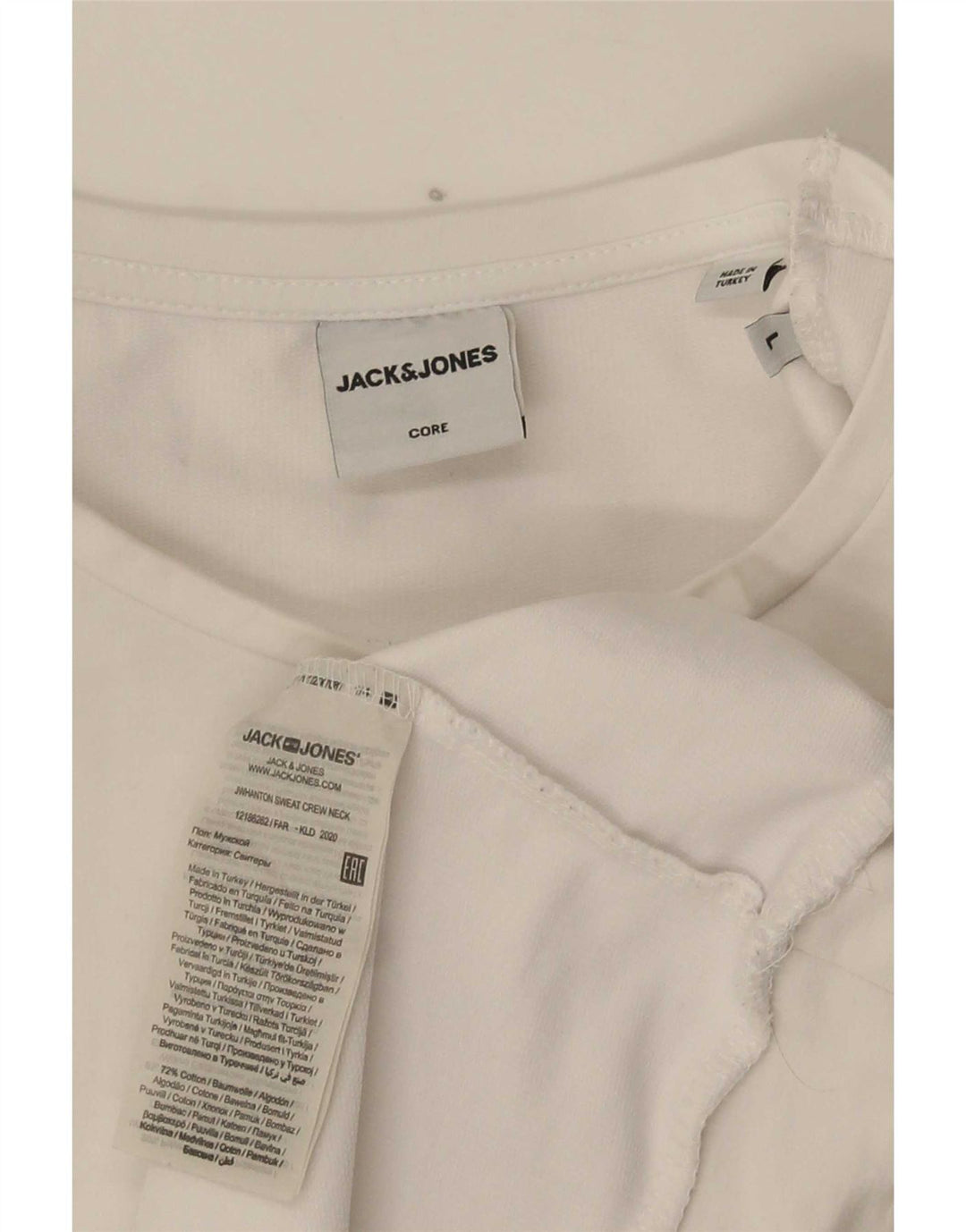 Jack & Jones grafisk sweatshirt til mænd, stor hvid bomuld