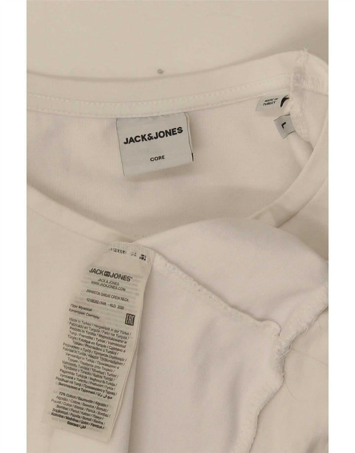 Jack & Jones grafisk sweatshirt til mænd, stor hvid bomuld