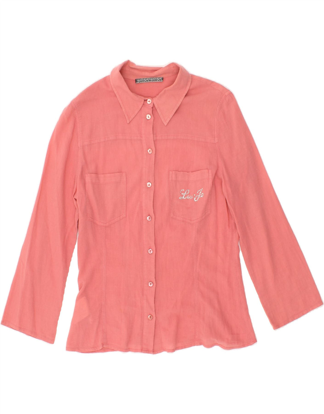LIU JO Womens 3/4 Sleeve Shirt IT 46 Large Pink Cotton Vintage Liu Jo and Second-Hand Liu Jo from Messina Hembry 