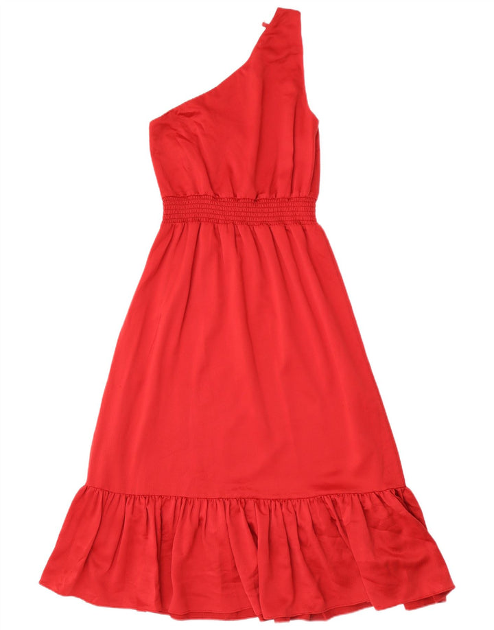 Michael Kors Dame One Shoulder Kjole US 2 XS Rød Polyester