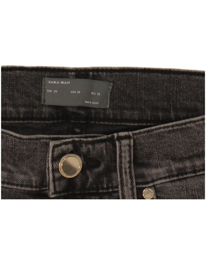 ZARA Straight Jeans til mænd EU 38 Small W30 L29 Sort