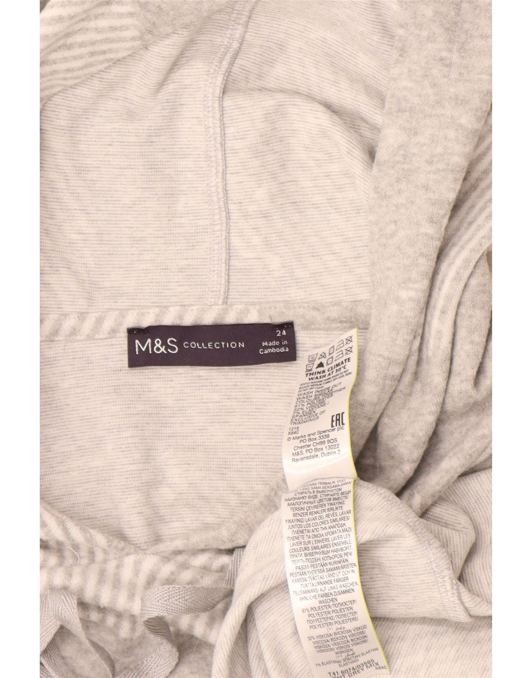 Marks & Spencer Dame Hættetrøje Jumper UK 24 4XL Grå Polka Dot Polyester