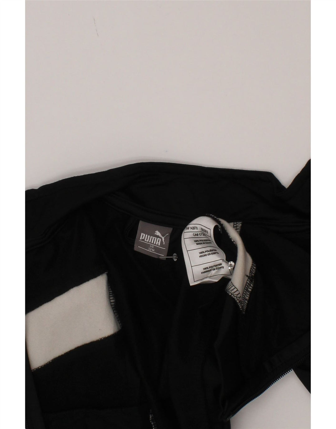 Puma Baby Boys træningsdragt topjakke 9-12 måneder Sort Colourblock Polyester