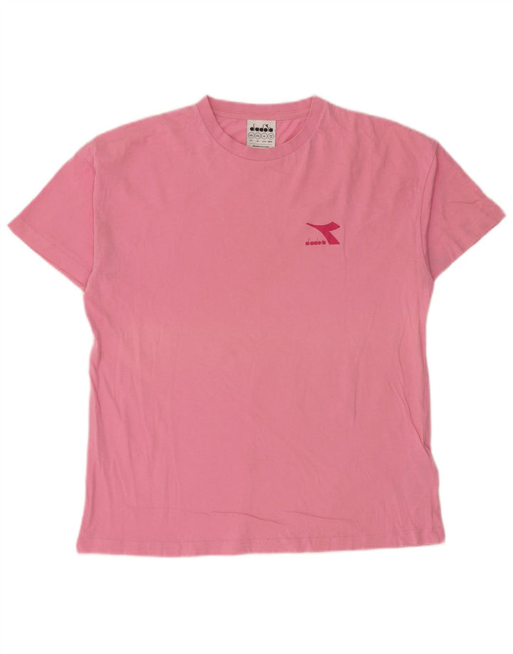 DIADORA Pige T-Shirt Top 13-14 År 2XL Pink Bomuld