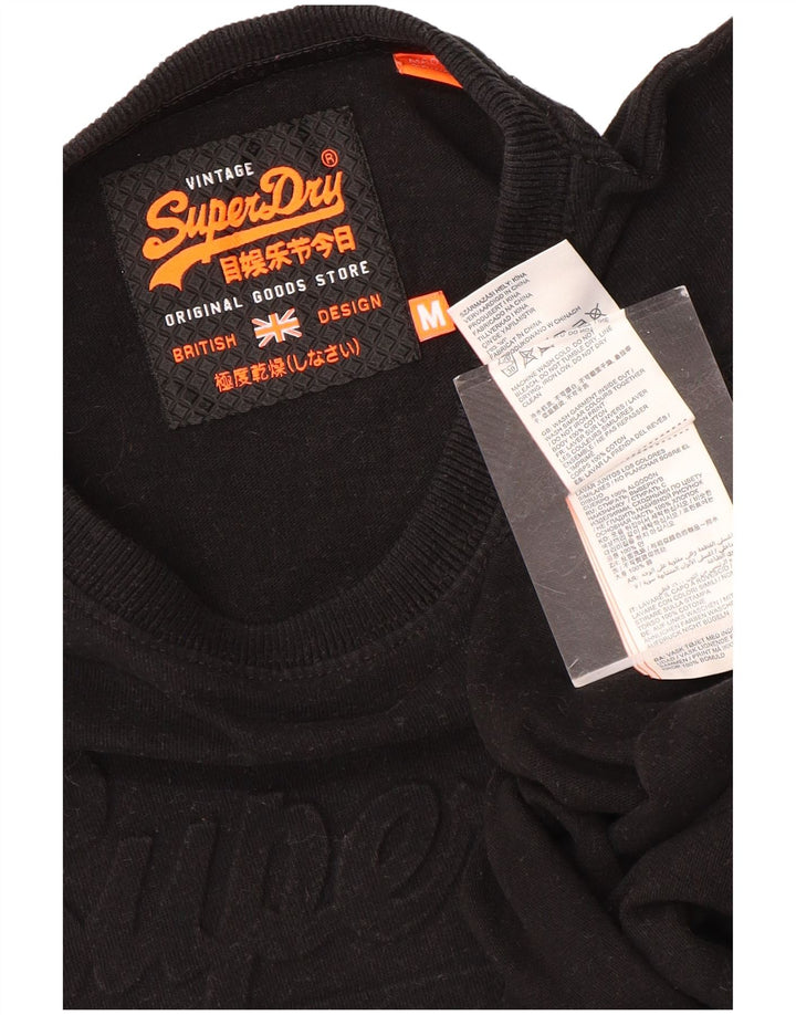 SUPERDRY Herre grafisk T-shirt Top Medium Sort Bomuld