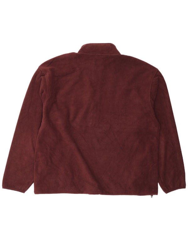 Gap Herre Zip Neck Fleece Jumper Large Burgundy Polyester