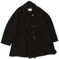 Pierre Cardin Dame Dobbeltradet Frakke UK 20 2XL Sort Uld