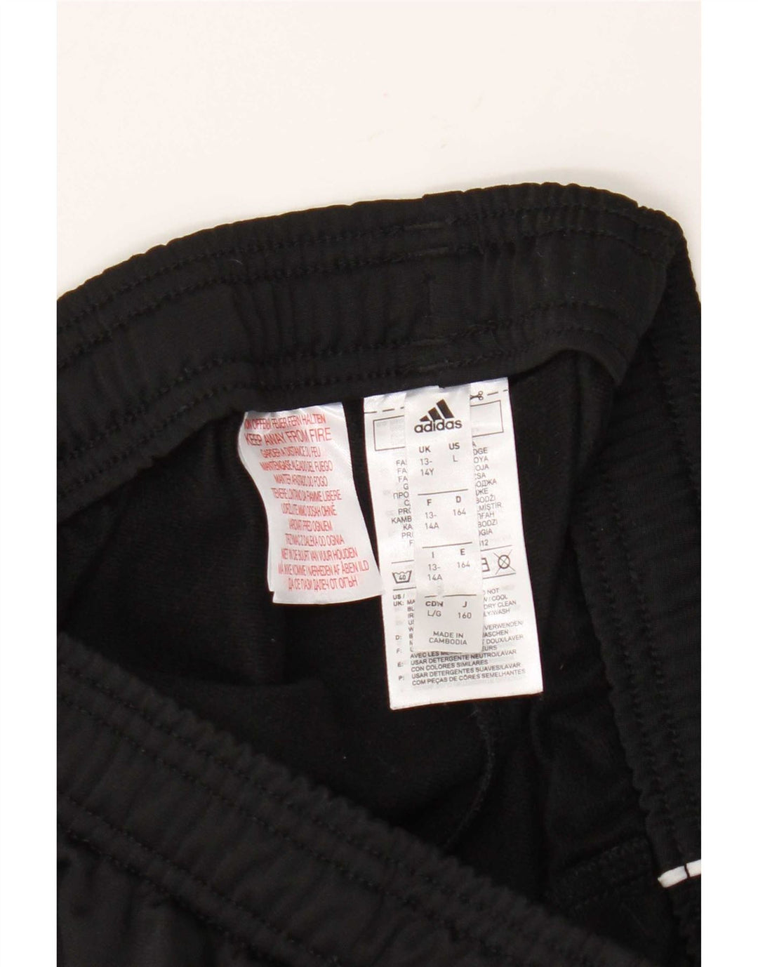 Adidas Drenge Træningsdragt Bukser Joggers 13-14 År Sort Polyester