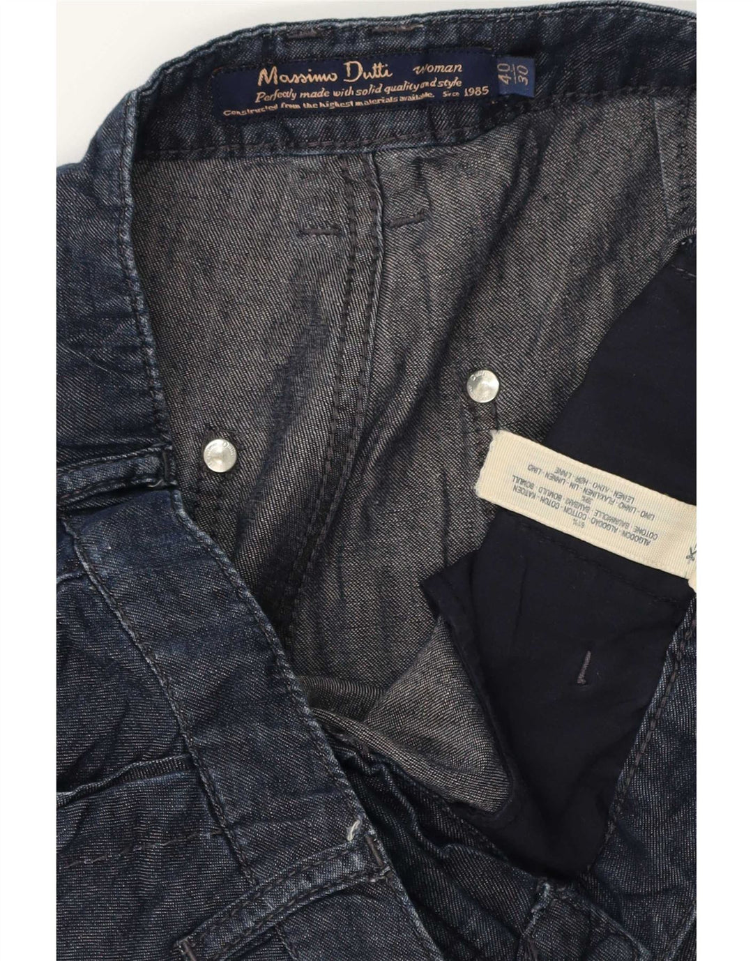 Massimo Dutti Dame Denim Shorts EU 40 Medium W30 Marineblå Bomuld