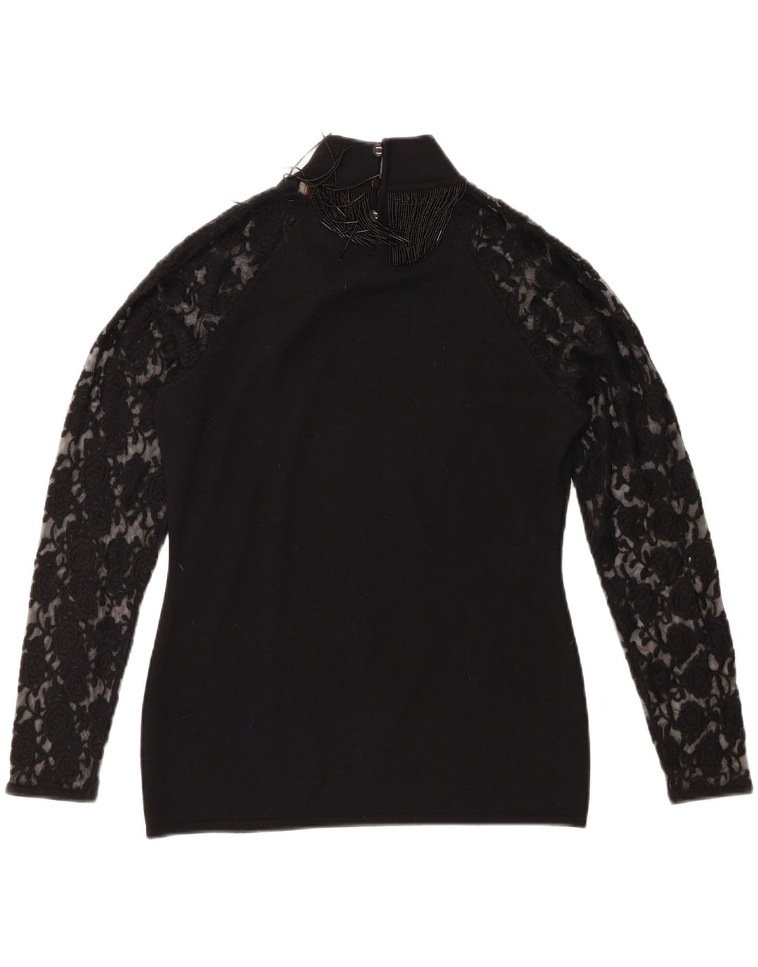 Roccobarocco Dame Top Langærmet UK 14 Medium Sort Merinould