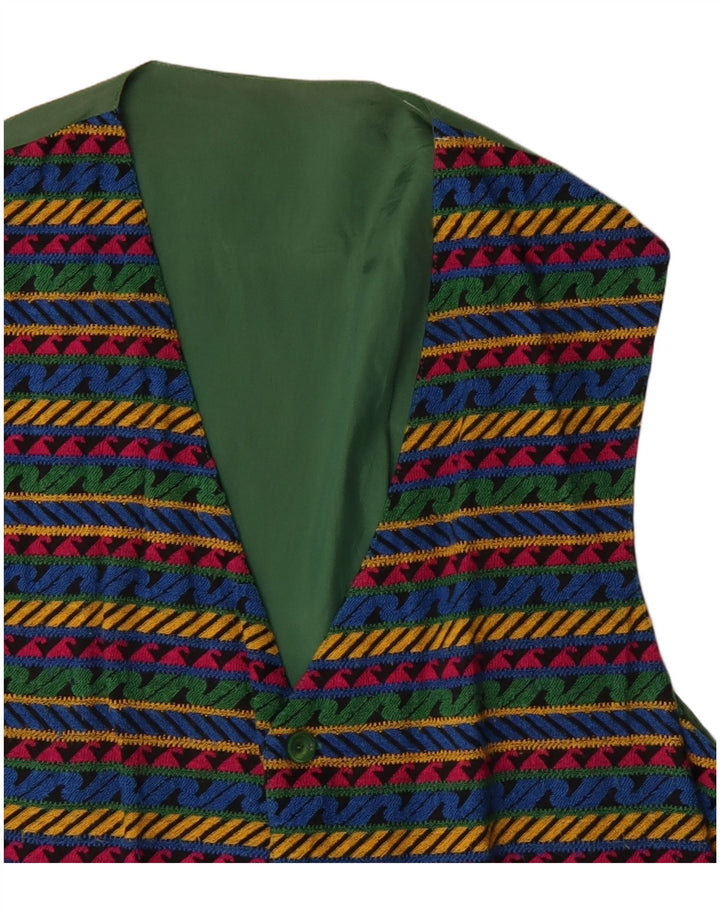 Vintage herrevest XL multifarvet geometrisk