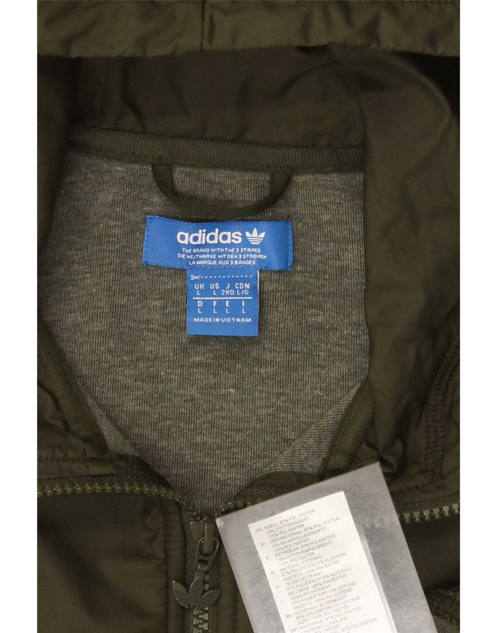 Adidas Hættetrøje med lynlås til mænd Stor grøn polyester