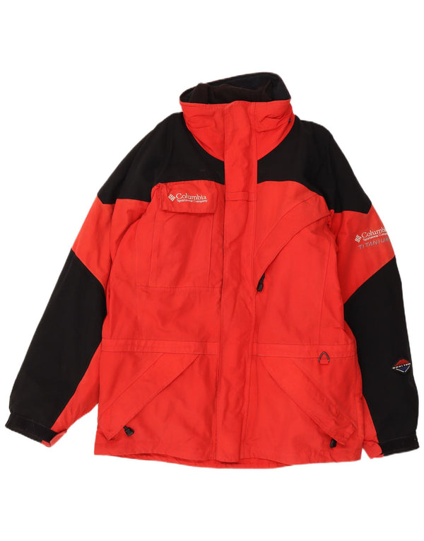 Columbia Herre grafisk skijakke UK 40 Large Red Colourblock Polyester