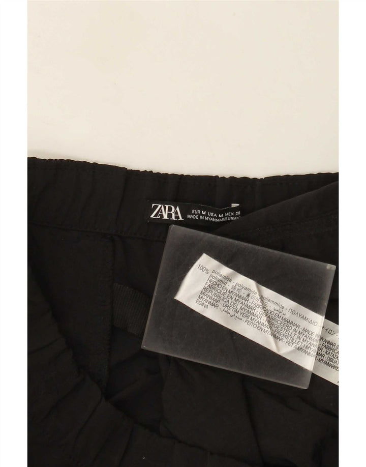 Zara Dame Loose Fit Cargo Bukser Medium W30 L31 Sort Polyamid