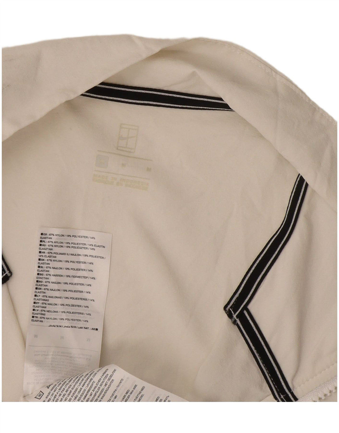 Nike Pullover med lynlås til mænd til mænd, træningsdragt Top Medium White Nylon