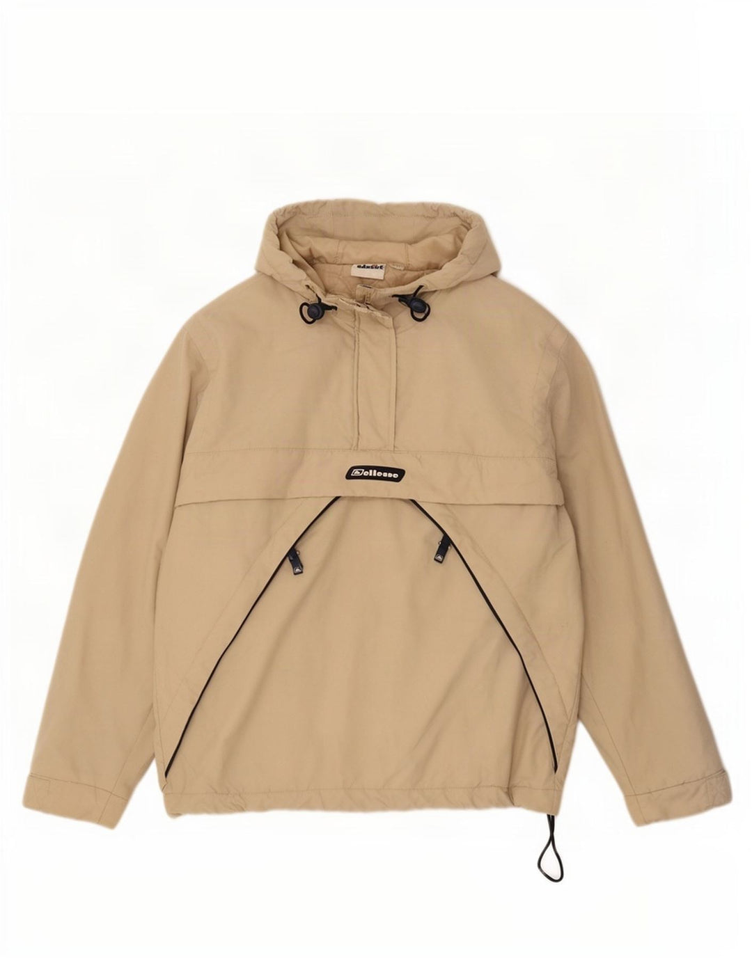 Ellesse Dame Hætte Oversized Anorak Jacket UK 10 Small Beige Polyester