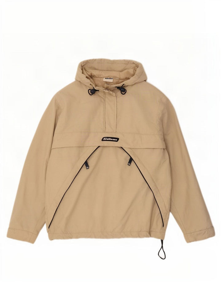 Ellesse Dame Hætte Oversized Anorak Jacket UK 10 Small Beige Polyester
