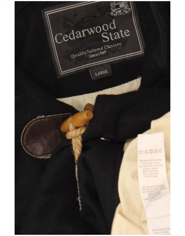 CEDARWOOD STATE Herre Hætte Military Duffle Jacket UK 40 Large Navy Blue